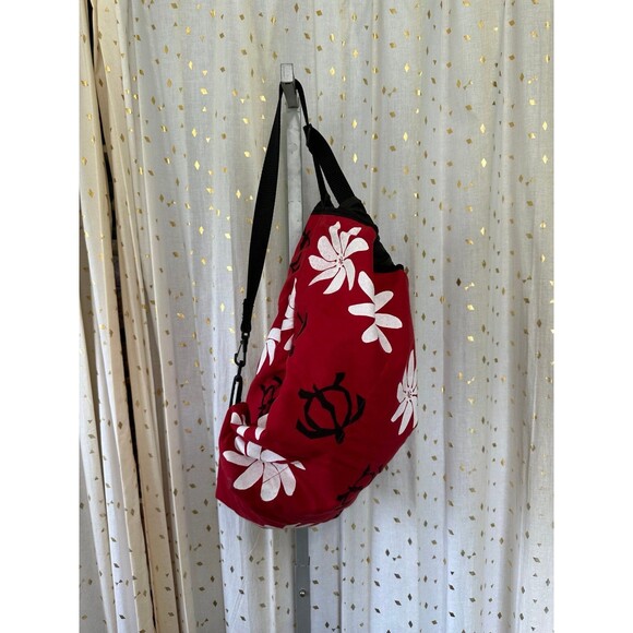 NWOT Custom Signed Handmade Handcrafted Hawaiian Honu Tiare Drawstring Sling Bag - Picture 3 of 7